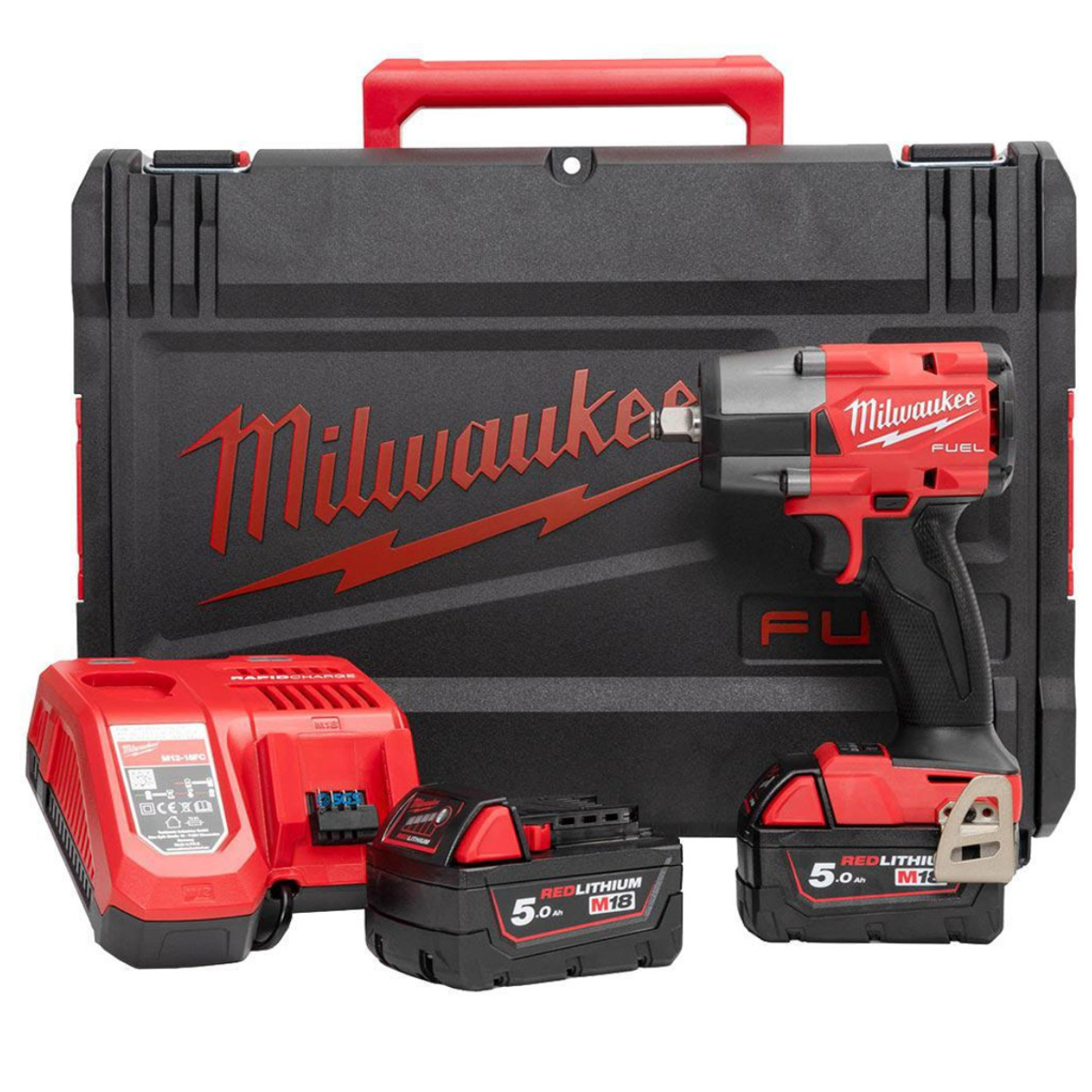 MILWAUKEE FUEL™ 1/2" MID-TORQUE IMPACT WRENCH With FRICTION RING 2 X 18V 5.0AH LI-ION FMTIW2F12-502X